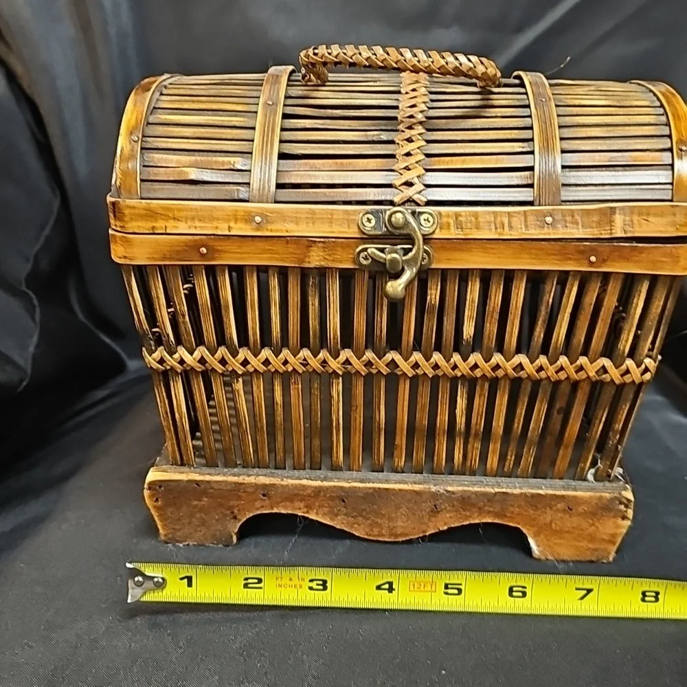 Set of Three Woven Wooden Baskets